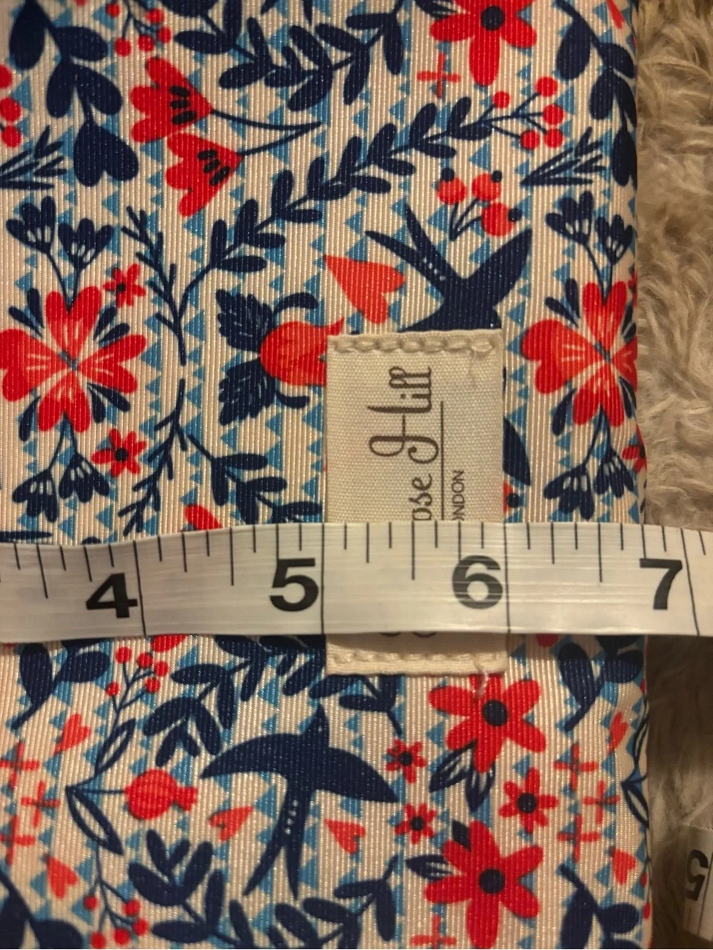 Primrose Hill Floral Foldable Makeup Organizer Bag in Cream, Navy & Coral